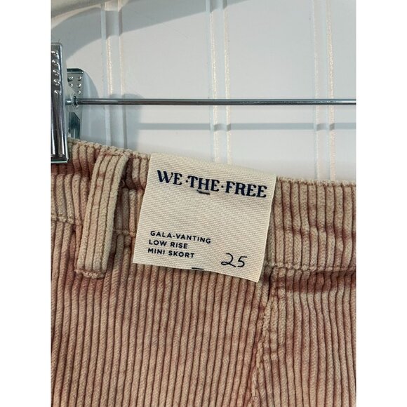 We The Free Gala-Vanting Low Rise Mini Skort Corduroy Pink & White Striped Sz/25 - Picture 7 of 16